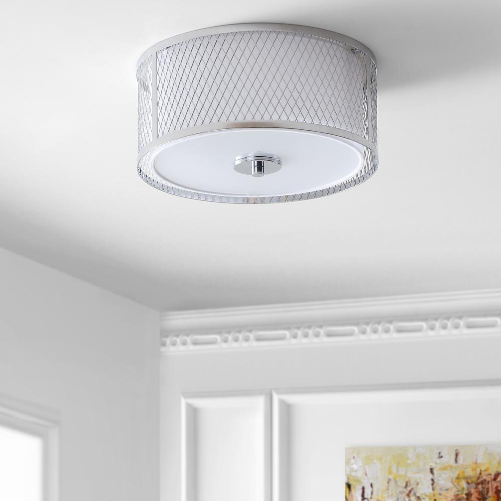 Braydon Flush Mount, Chrome/White. Picture 1