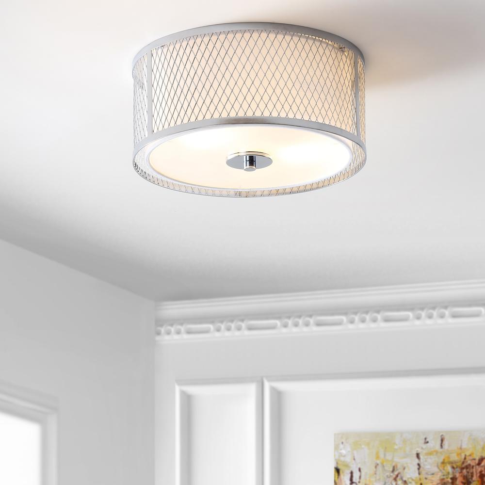 Braydon Flush Mount, Chrome/White. Picture 3