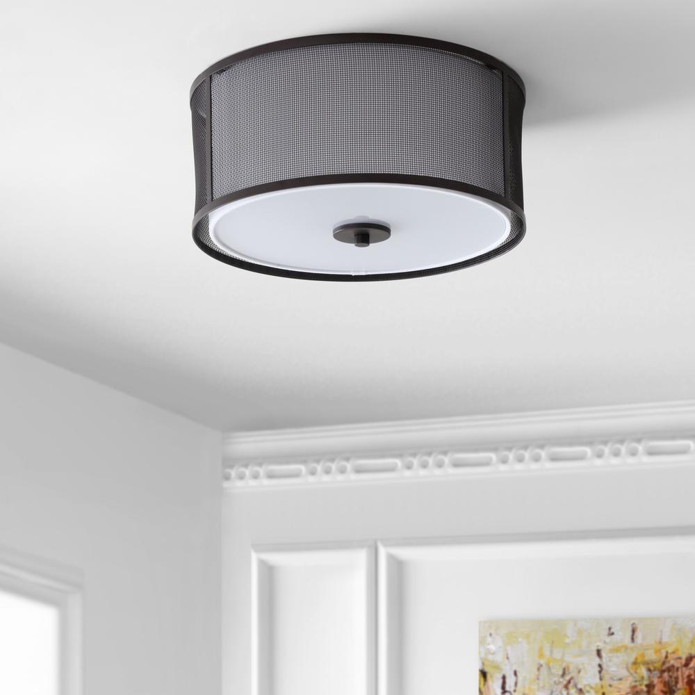 Layne Flush Mount, Dark Grey/White. Picture 1