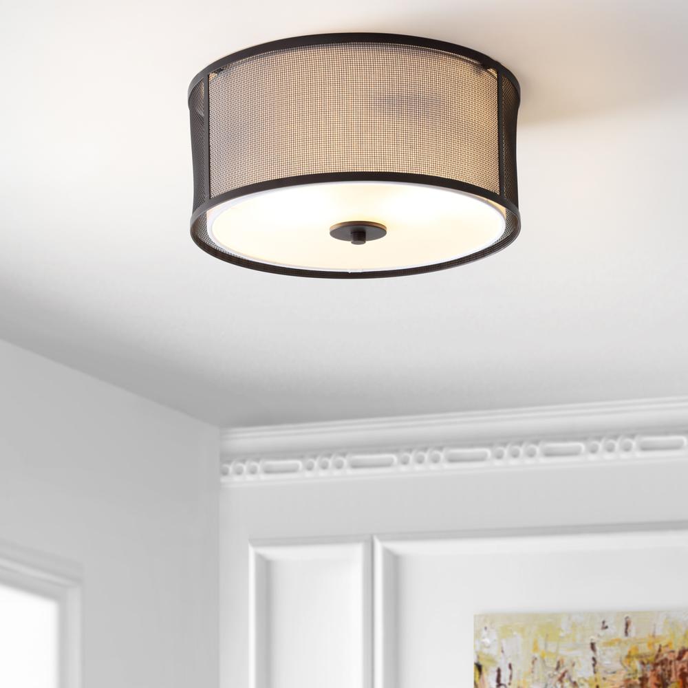 Layne Flush Mount, Dark Grey/White. Picture 3