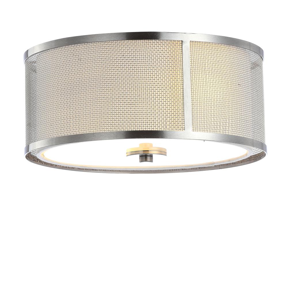Eldon Flush Mount, Nickel/White. Picture 4