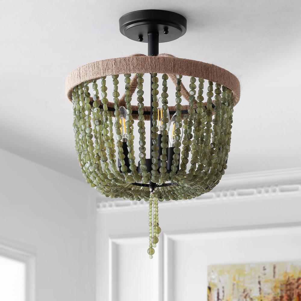 Davin Flush Mount, Green/Black. Picture 1