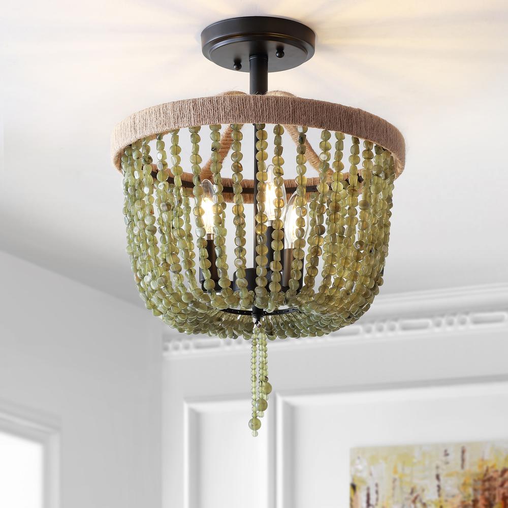 Davin Flush Mount, Green/Black. Picture 3