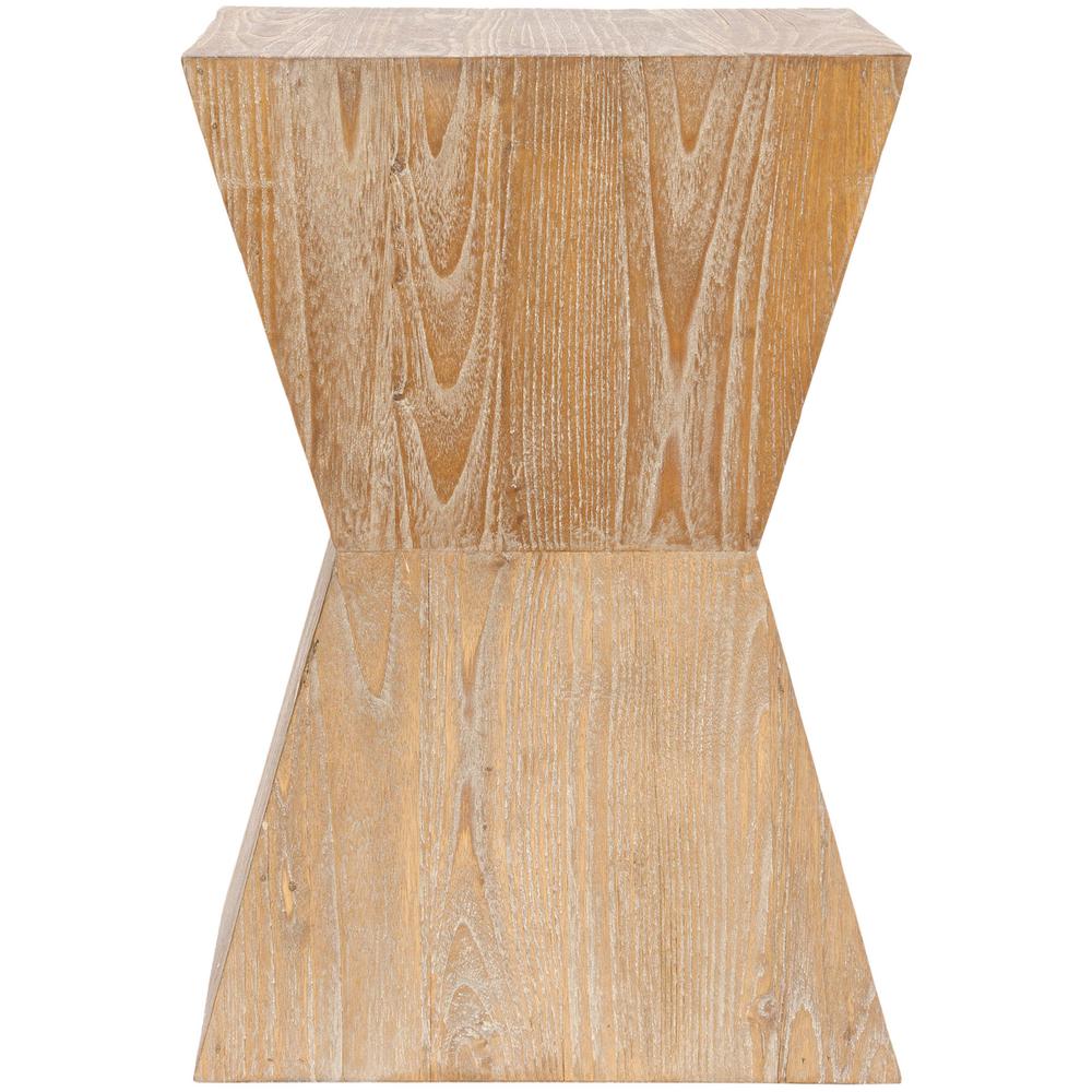 NATAK CURVED OAK SIDE TABLE. Picture 1