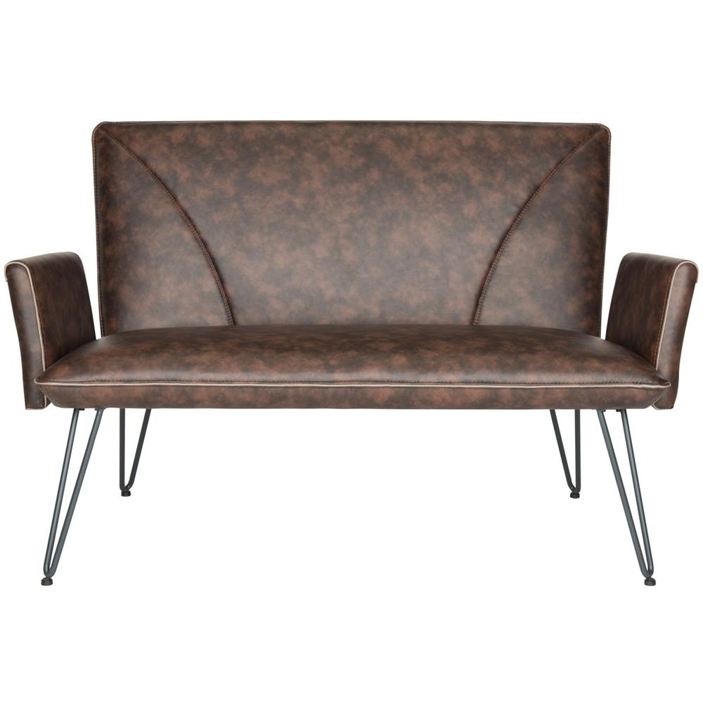 JOHANNES MID CENTURY MODERN LEATHER SETTEE, FOX1701A. Picture 1