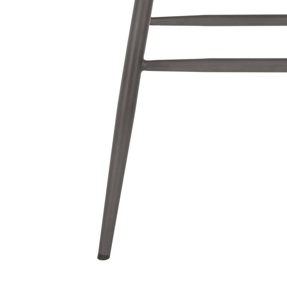 Aster 30"H Mid Century Modern Leather Tufted Bar Stool , Camel/Black. Picture 6