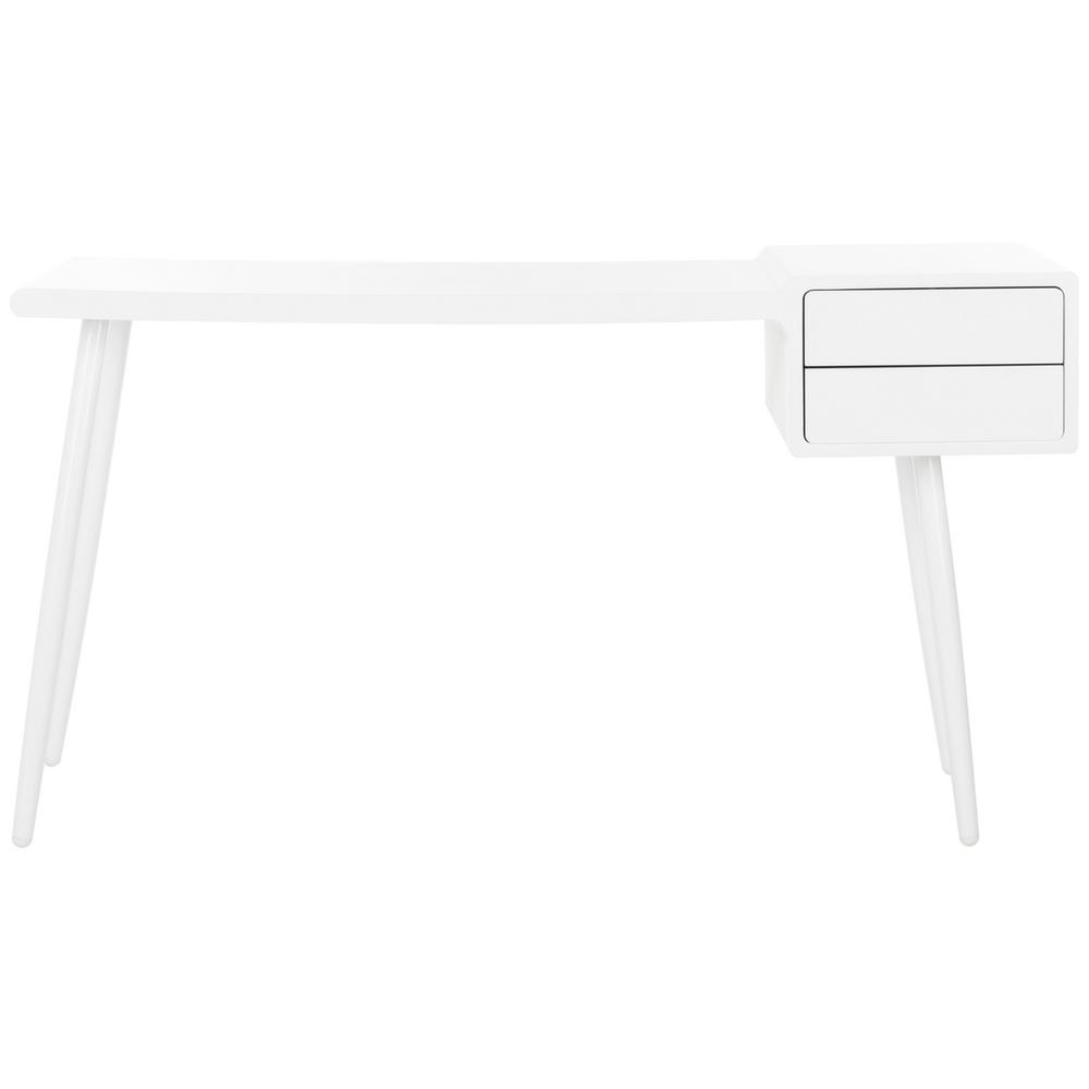 FERLI MID CENTURY SCANDINAVIAN TWO DRAWER DESK. Picture 1