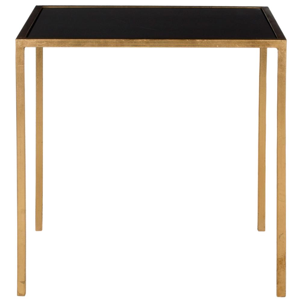 KILEY GOLD LEAF MIRROR TOP ACCENT TABLE, FOX2525B. Picture 1
