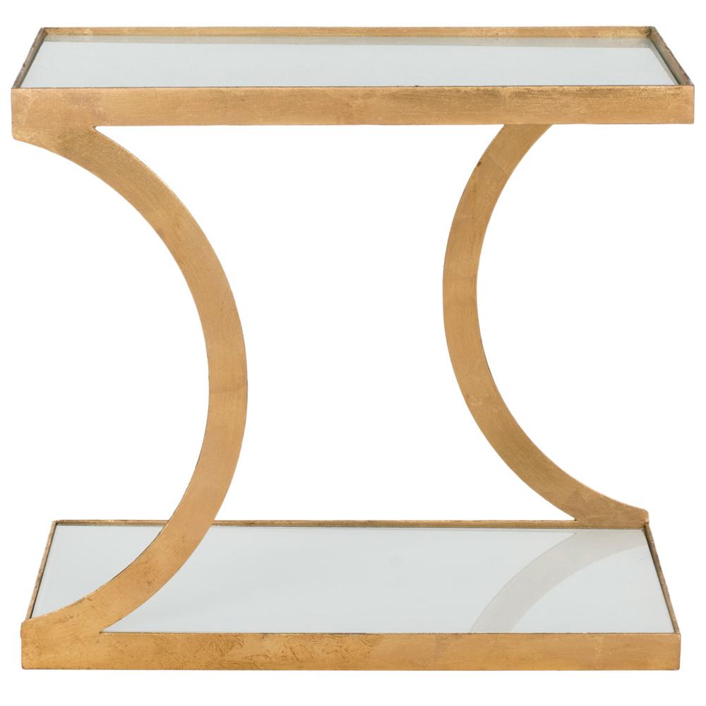 SULLIVAN GOLD LEAF ACCENT TABLE. Picture 1