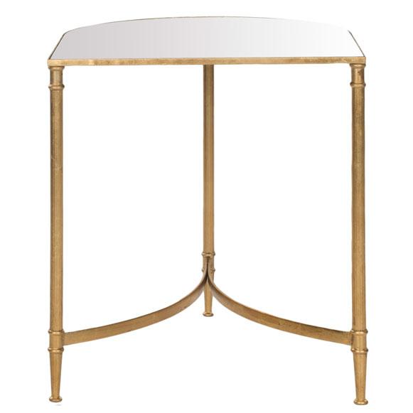 NEVIN MIRROR TOP GOLD ACCENT TABLE. Picture 1