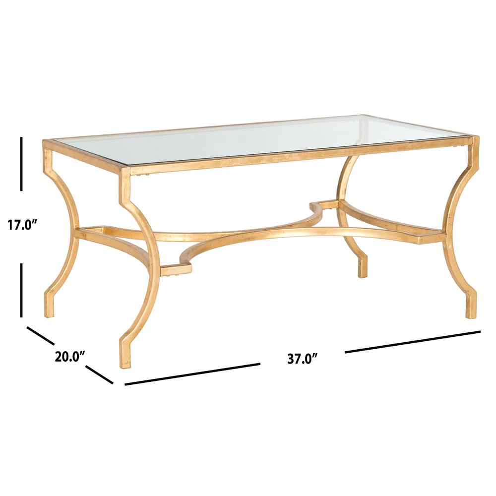 Safavieh Home Collection Alphonse Gold Coffee Table. Picture 2