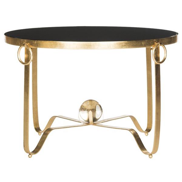 ELISHA GOLD LEAF ROUND COFFEE TABLE - GLASS BALL. Picture 1