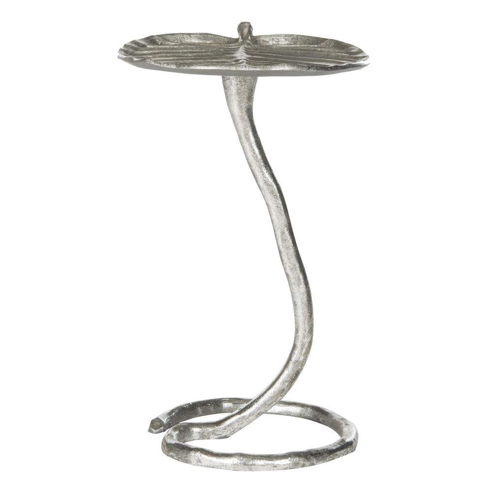 MINA SILVER FOIL PETAL SIDE TABLE. Picture 1