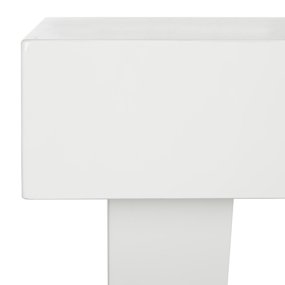 ALESSIA MID CENTURY LACQUER ONE DRAWER VANITY DESK. Picture 4