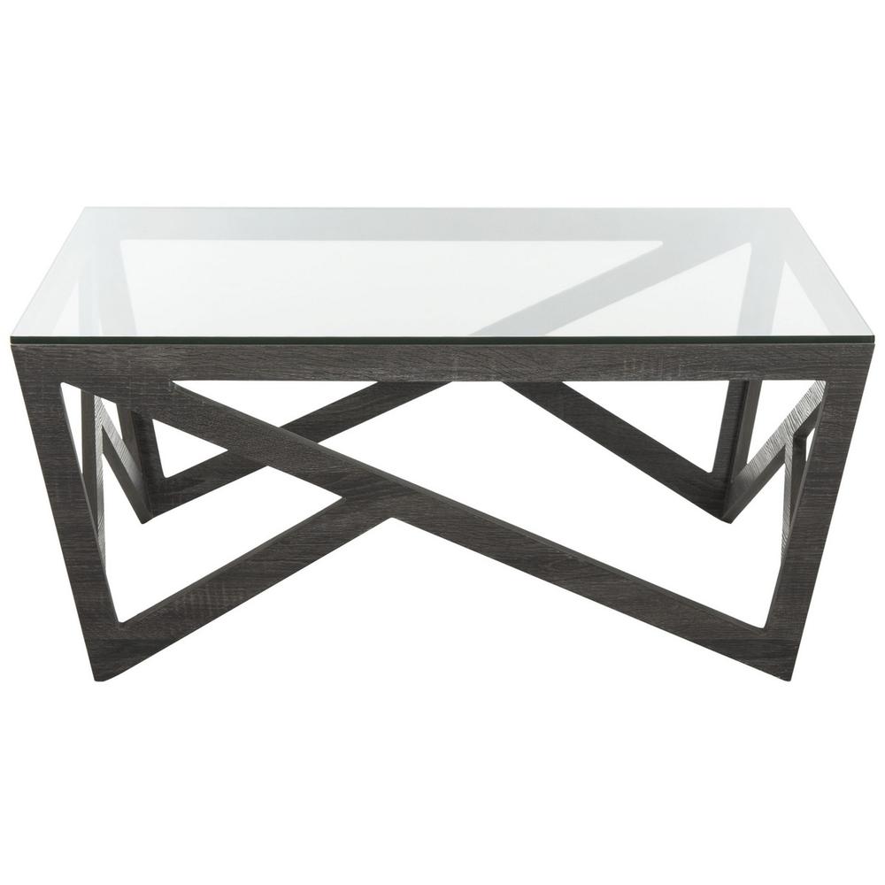 RALSTON MID CENTURY GLASS TOP COFFEE TABLE. Picture 1