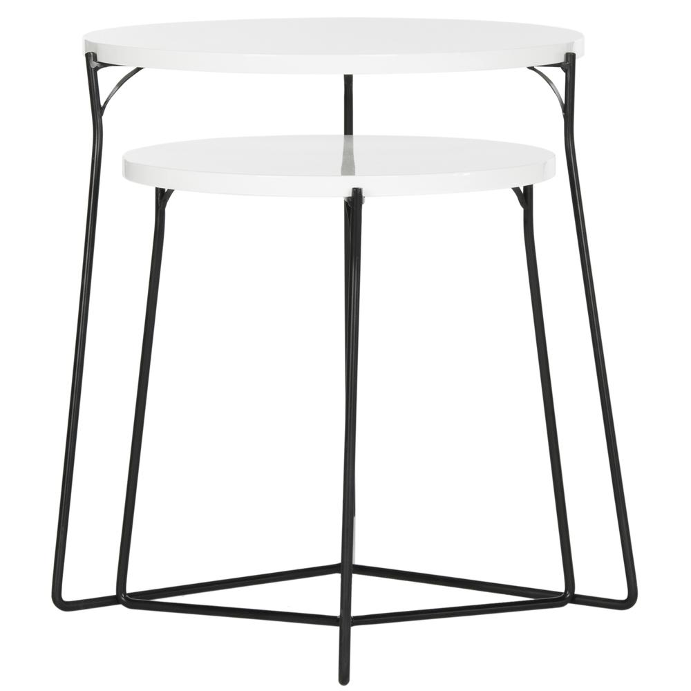 RYNE RETRO MID CENTURY LACQUER STACKING END TABLE. Picture 1