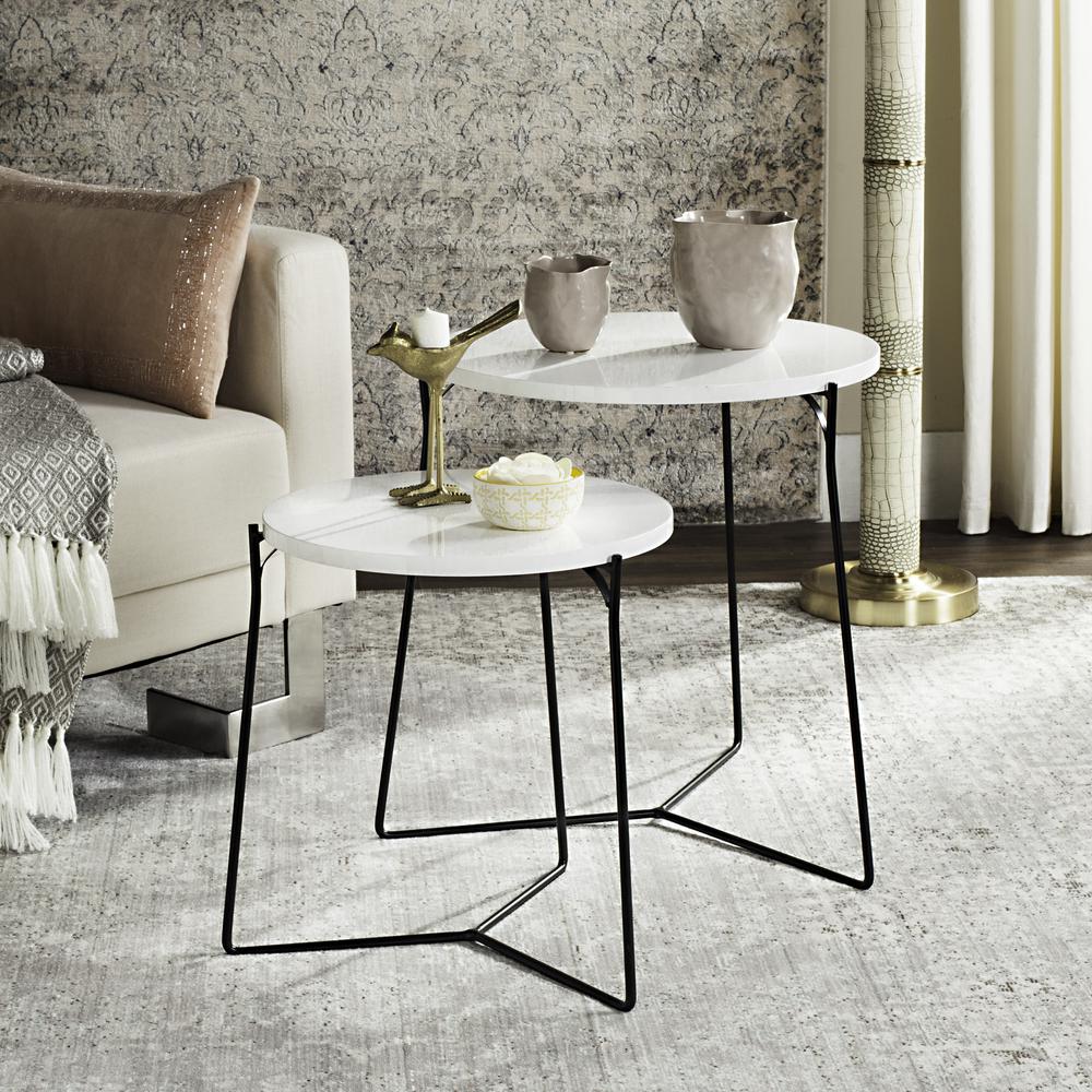 RYNE RETRO MID CENTURY LACQUER STACKING END TABLE. Picture 6
