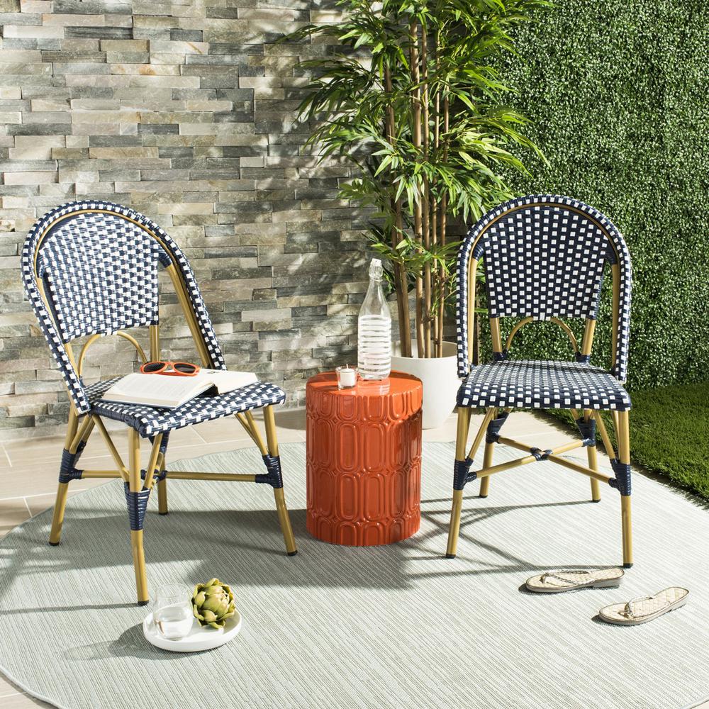 Salcha Indoor-Outdoor French Bistro Stacking Side Chair. Picture 1