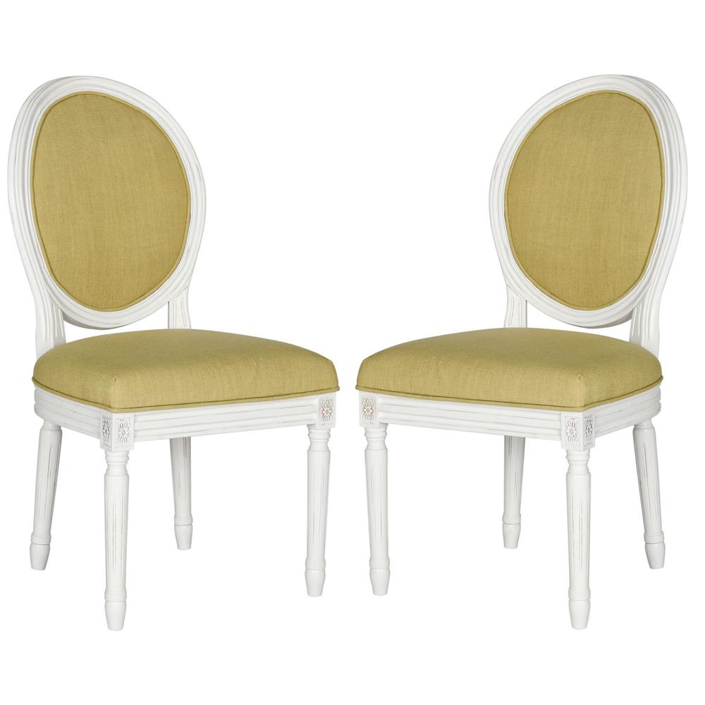 HOLLOWAY 19''H FRENCH BRASSERIE LINEN OVAL SIDE CHAIR, FOX6228B-SET2. Picture 1