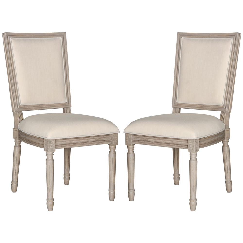 BUCHANAN 19''H FRENCH BRASSERIE LINEN RECT SIDE CHAIR, FOX6229H-SET2. Picture 1