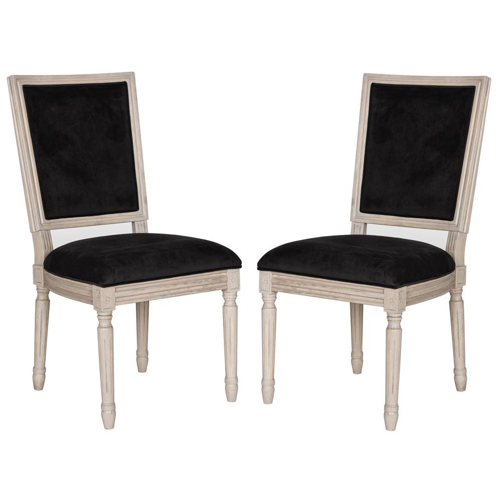BUCHANAN 19''H FRENCH BRASSERIE VELVET RECT SIDE CHAIR - SILVER NAIL HEADS. Picture 1