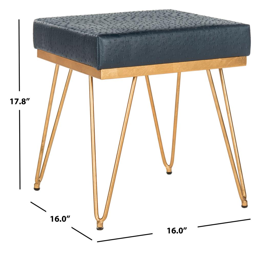 JENINE FAUX OSTRICH SQUARE BENCH, FOX6248B. Picture 3