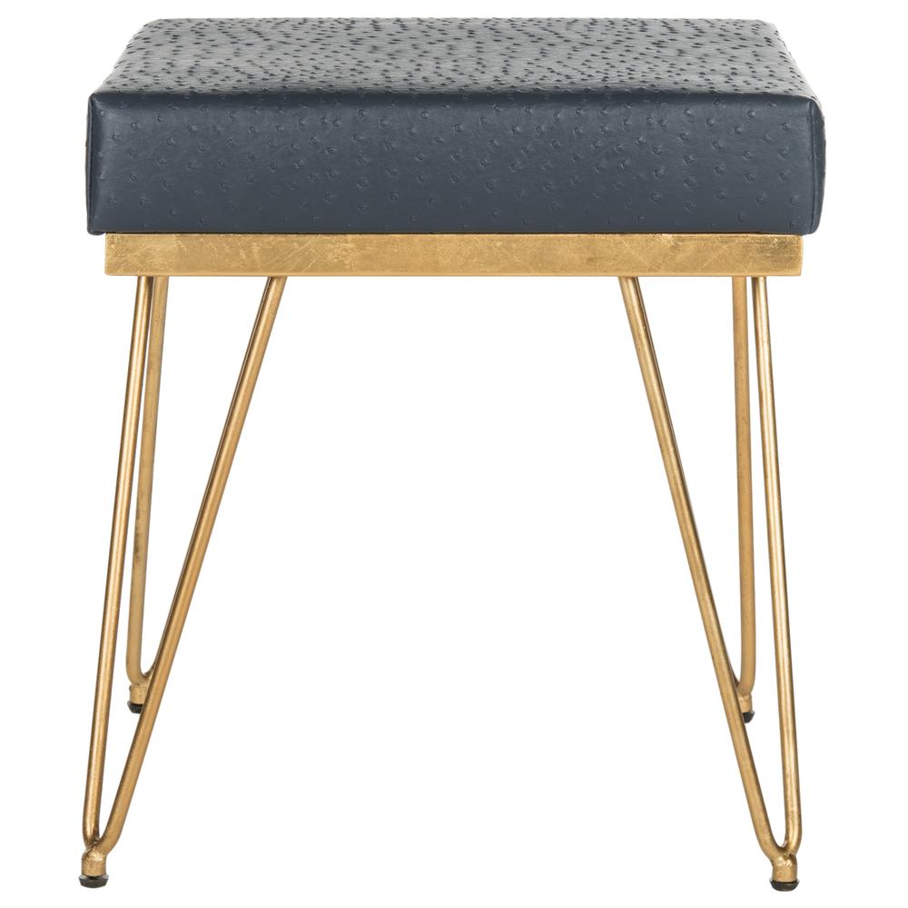 JENINE FAUX OSTRICH SQUARE BENCH, FOX6248B. Picture 1