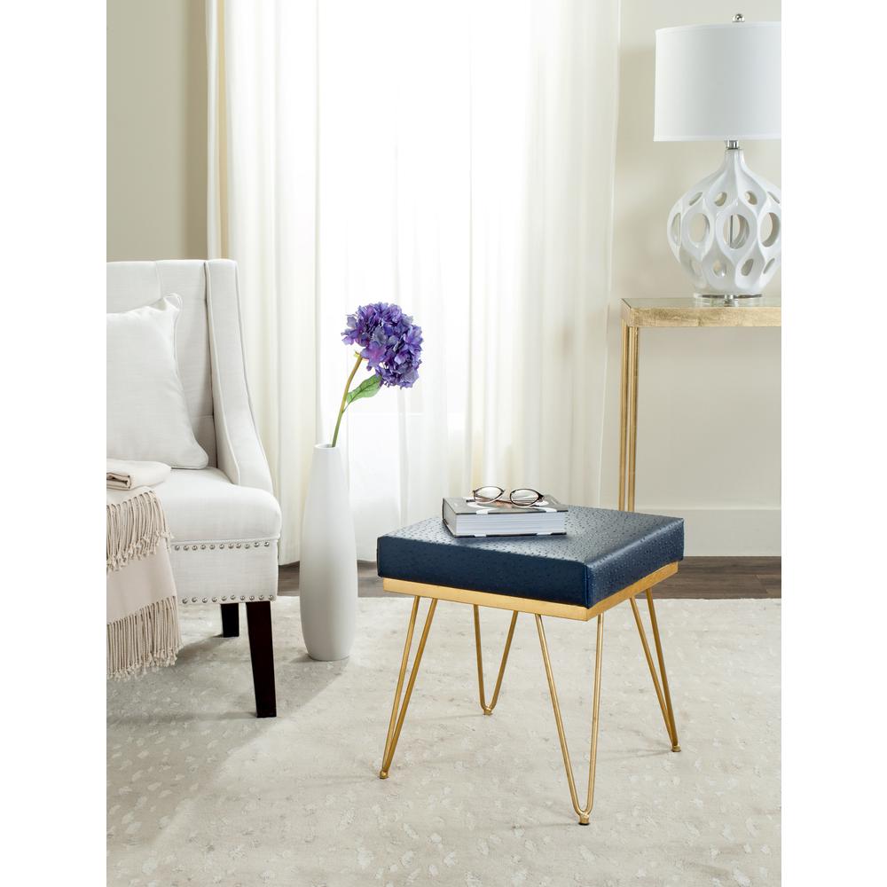 JENINE FAUX OSTRICH SQUARE BENCH, FOX6248B. Picture 4