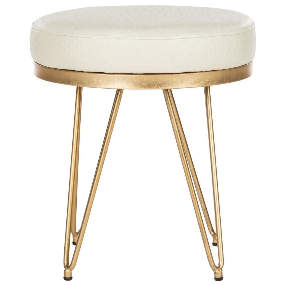 JENINE FAUX OSTRICH  ROUND BENCH, FOX6249A. Picture 1