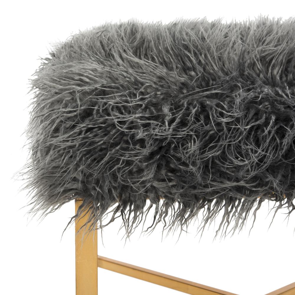 HORACE FAUX SHEEPSKIN X- SQUARE BENCH, FOX6267A. Picture 3