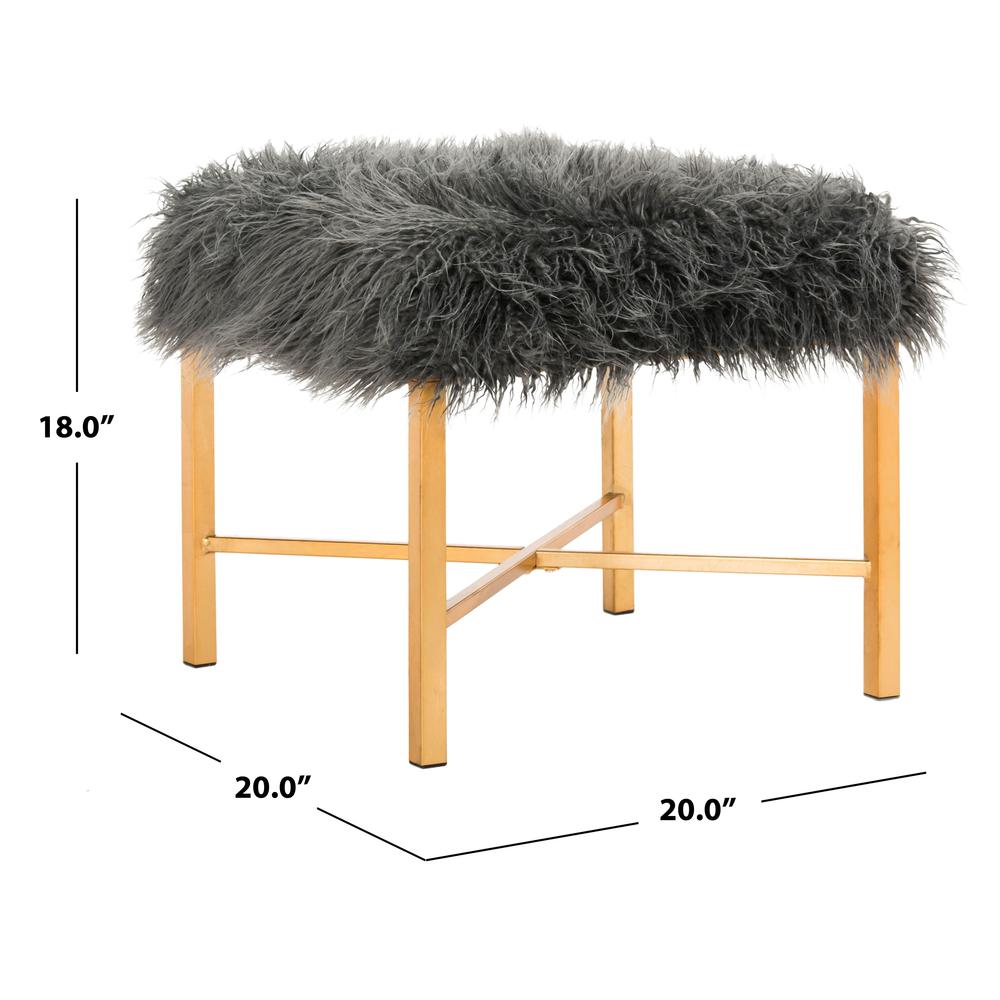 HORACE FAUX SHEEPSKIN X- SQUARE BENCH, FOX6267A. Picture 4