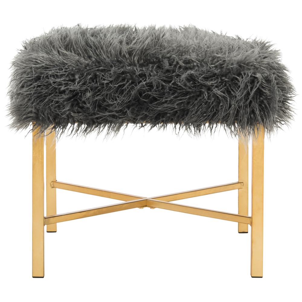 HORACE FAUX SHEEPSKIN X- SQUARE BENCH, FOX6267A. Picture 1