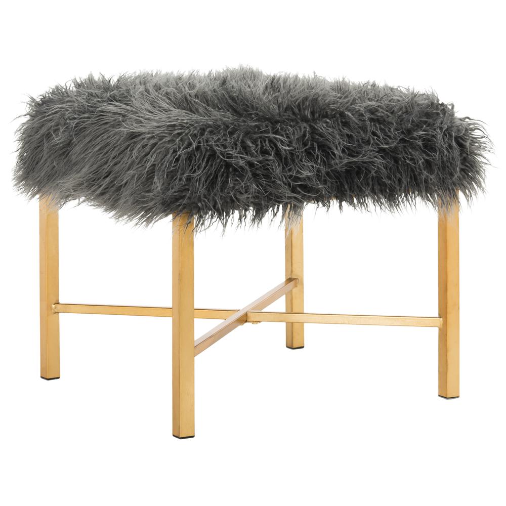 HORACE FAUX SHEEPSKIN X- SQUARE BENCH, FOX6267A. Picture 7