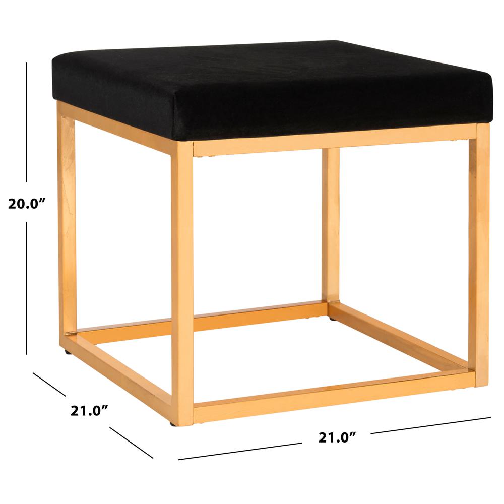 ROWAN CONTEMPORARY GLAM VELVET SQUARE OTTOMAN, FOX6288A. Picture 2