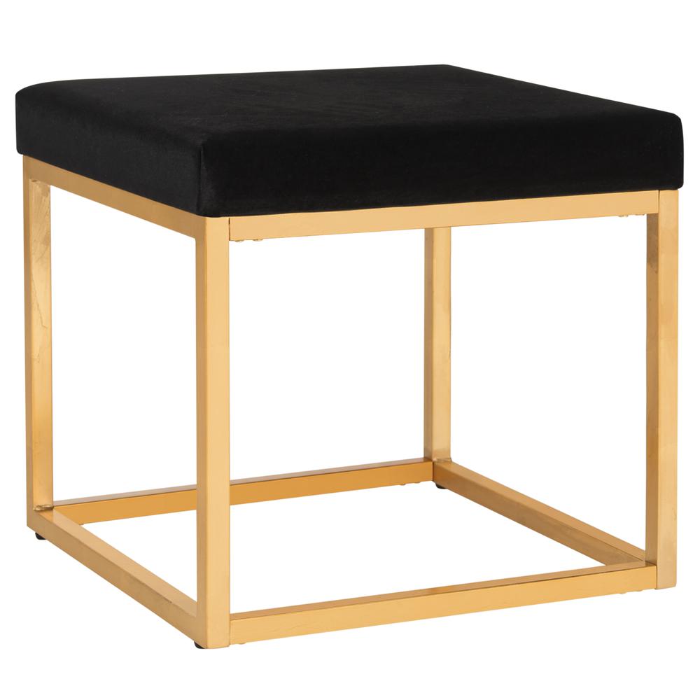 ROWAN CONTEMPORARY GLAM VELVET SQUARE OTTOMAN, FOX6288A. Picture 6