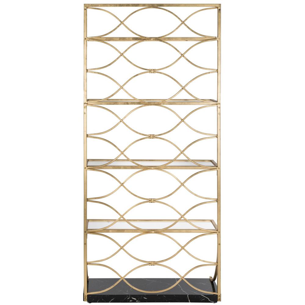 SPANO 4 GLASS TIER MARBLE BASE ETAGERE. Picture 1