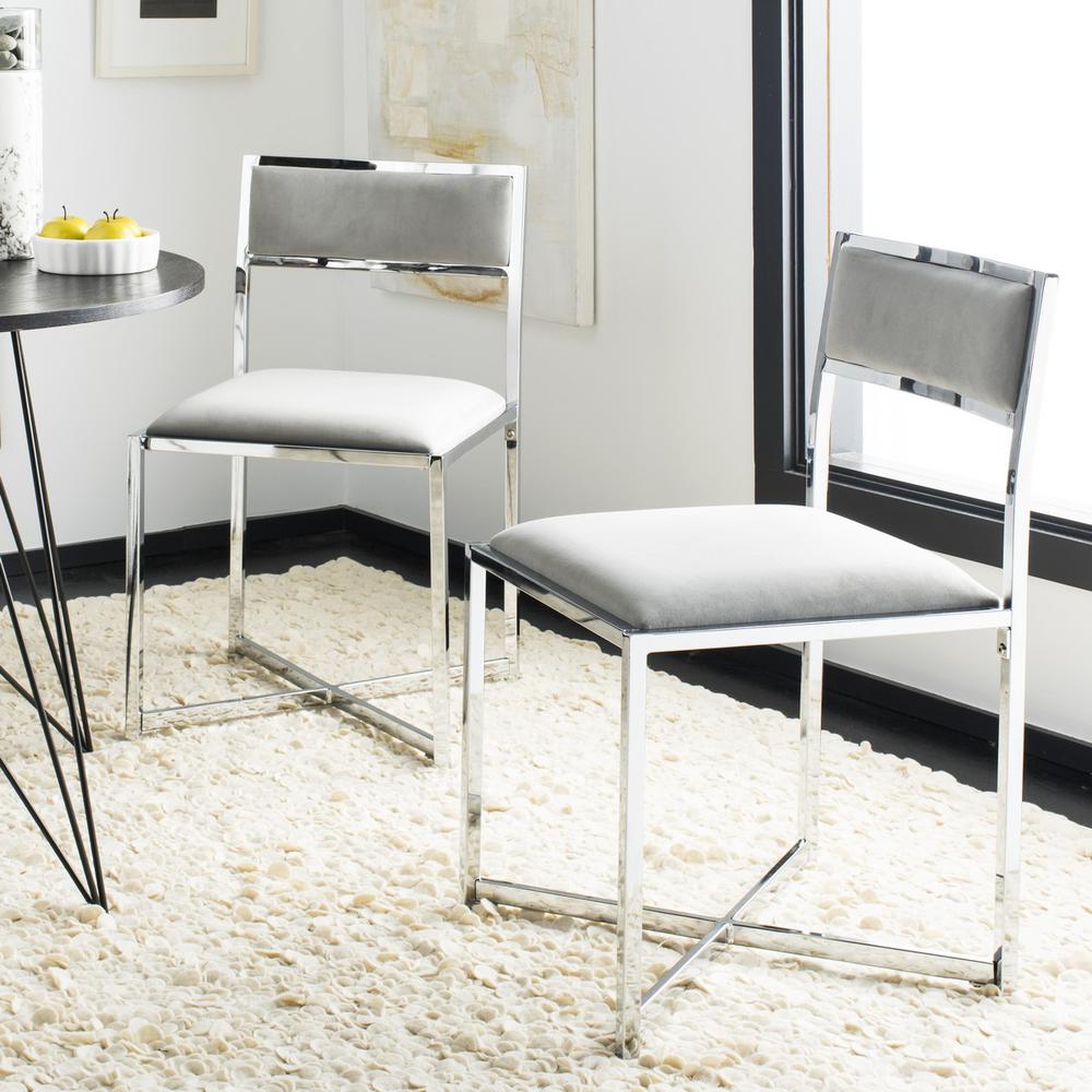 MENKEN CHROME SIDE CHAIR, FOX6301B-SET2. Picture 1