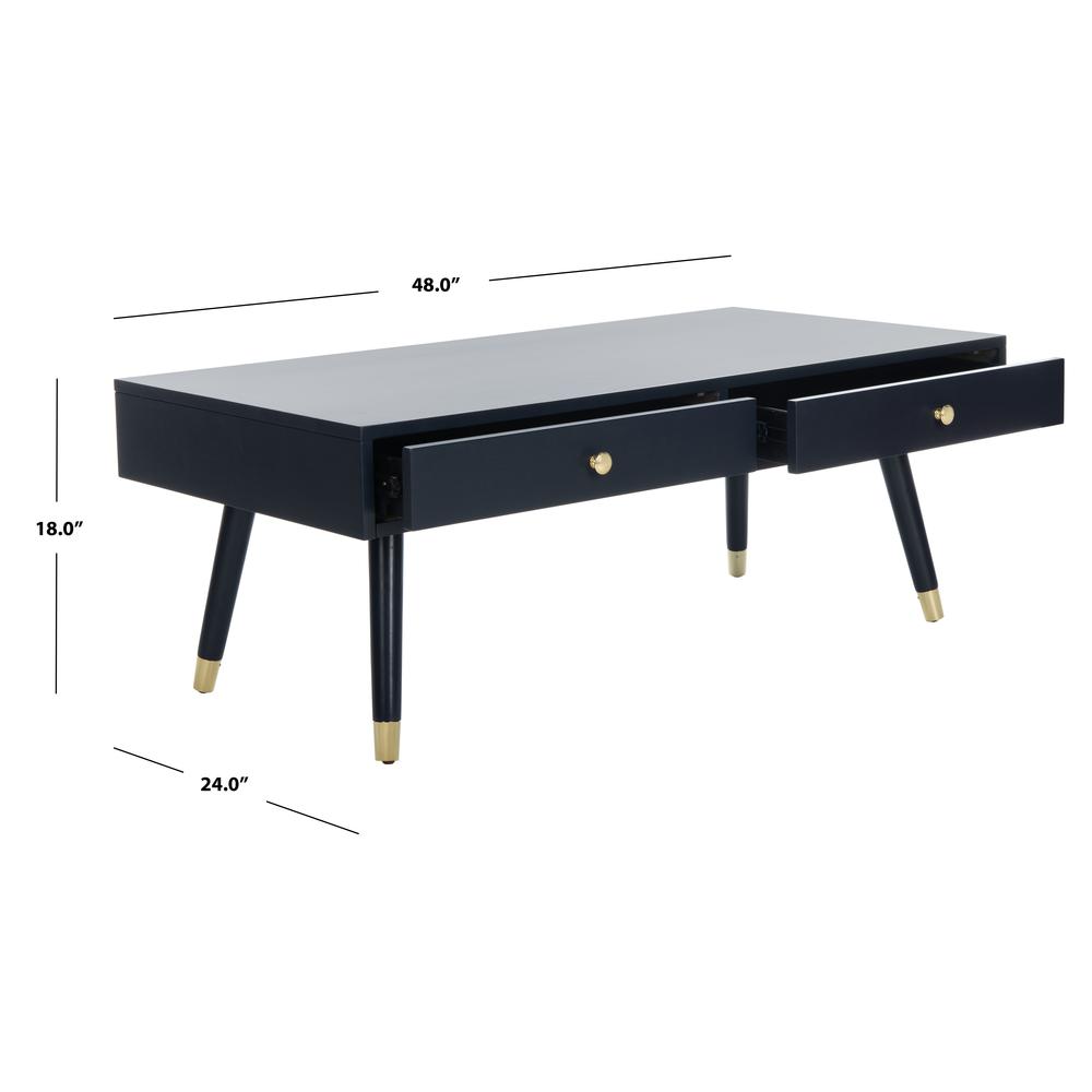 Levinson Gold Cap Coffee Table, Navy. Picture 7