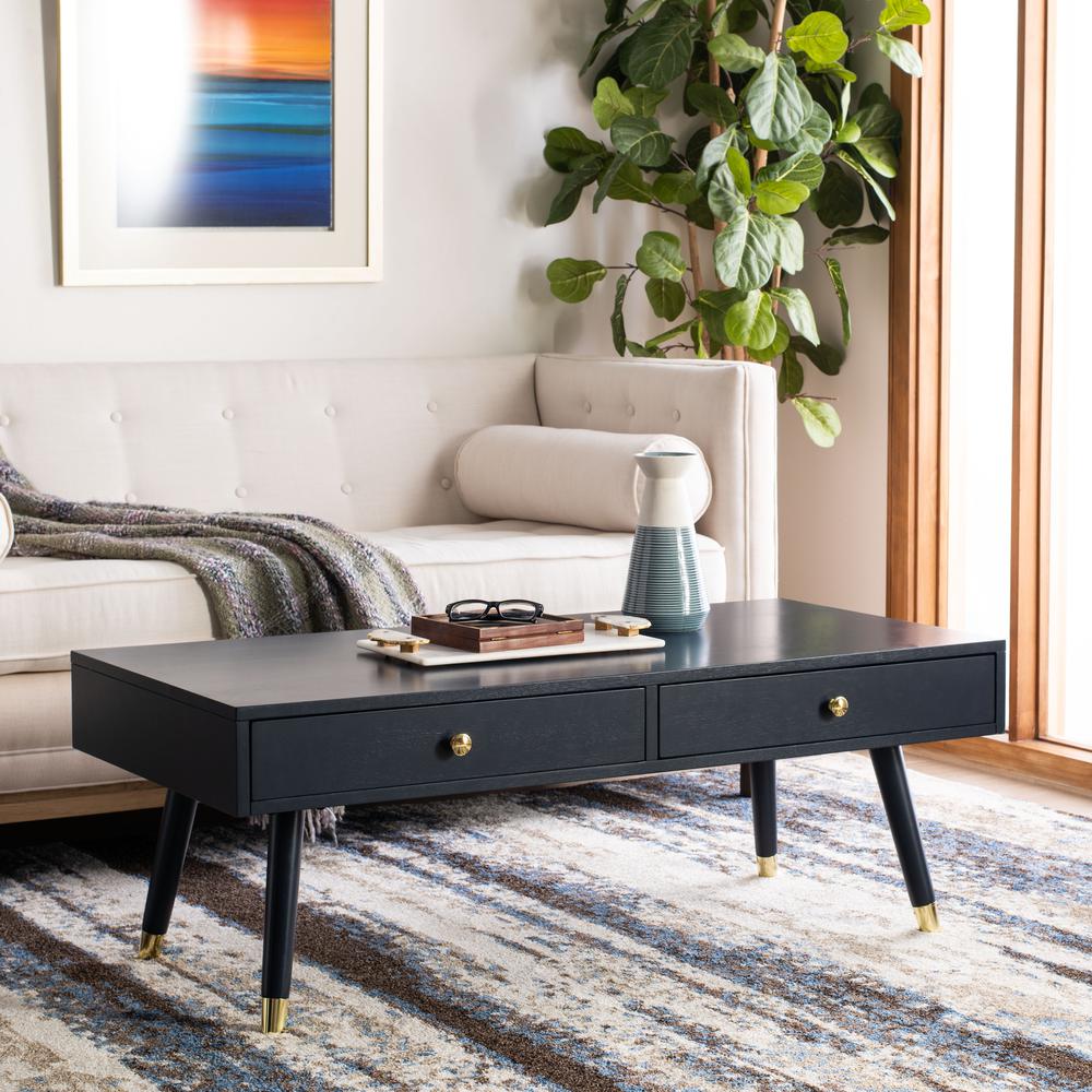Levinson Gold Cap Coffee Table, Navy. Picture 9