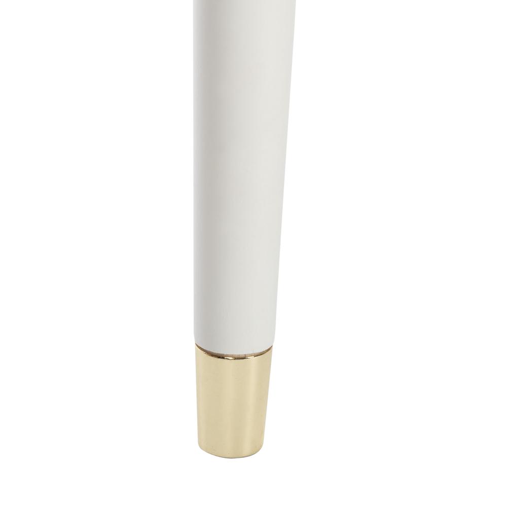Levinson Gold Cap End Table, White. Picture 2