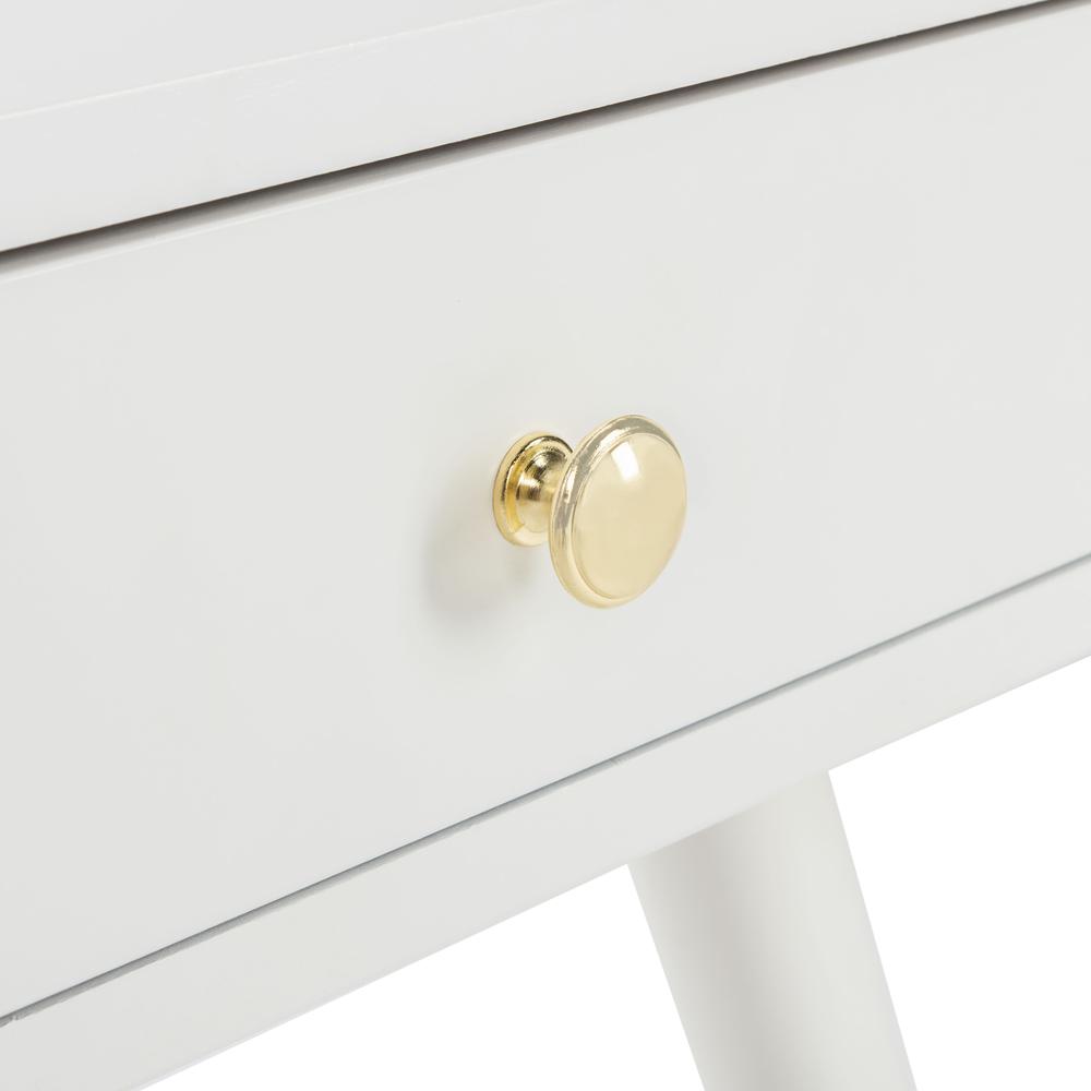 Levinson Gold Cap End Table, White. Picture 7