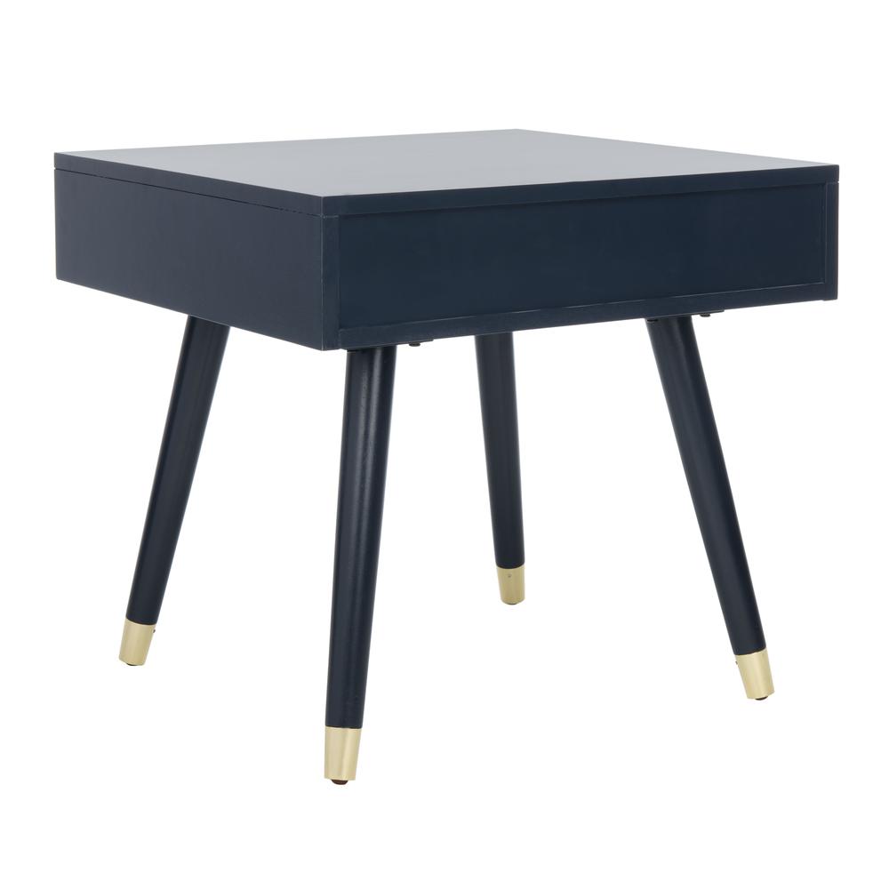 Levinson Gold Cap End Table, Navy. Picture 3