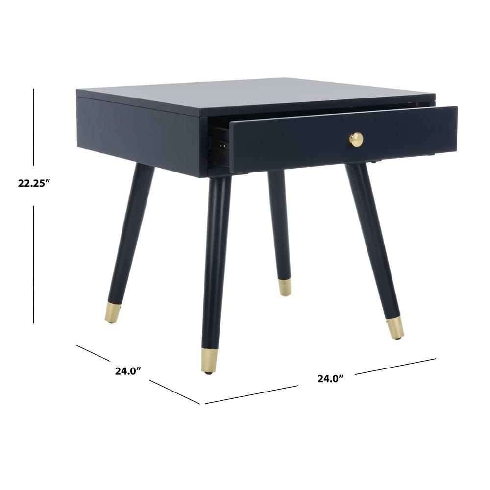 Levinson Gold Cap End Table, Navy. Picture 7