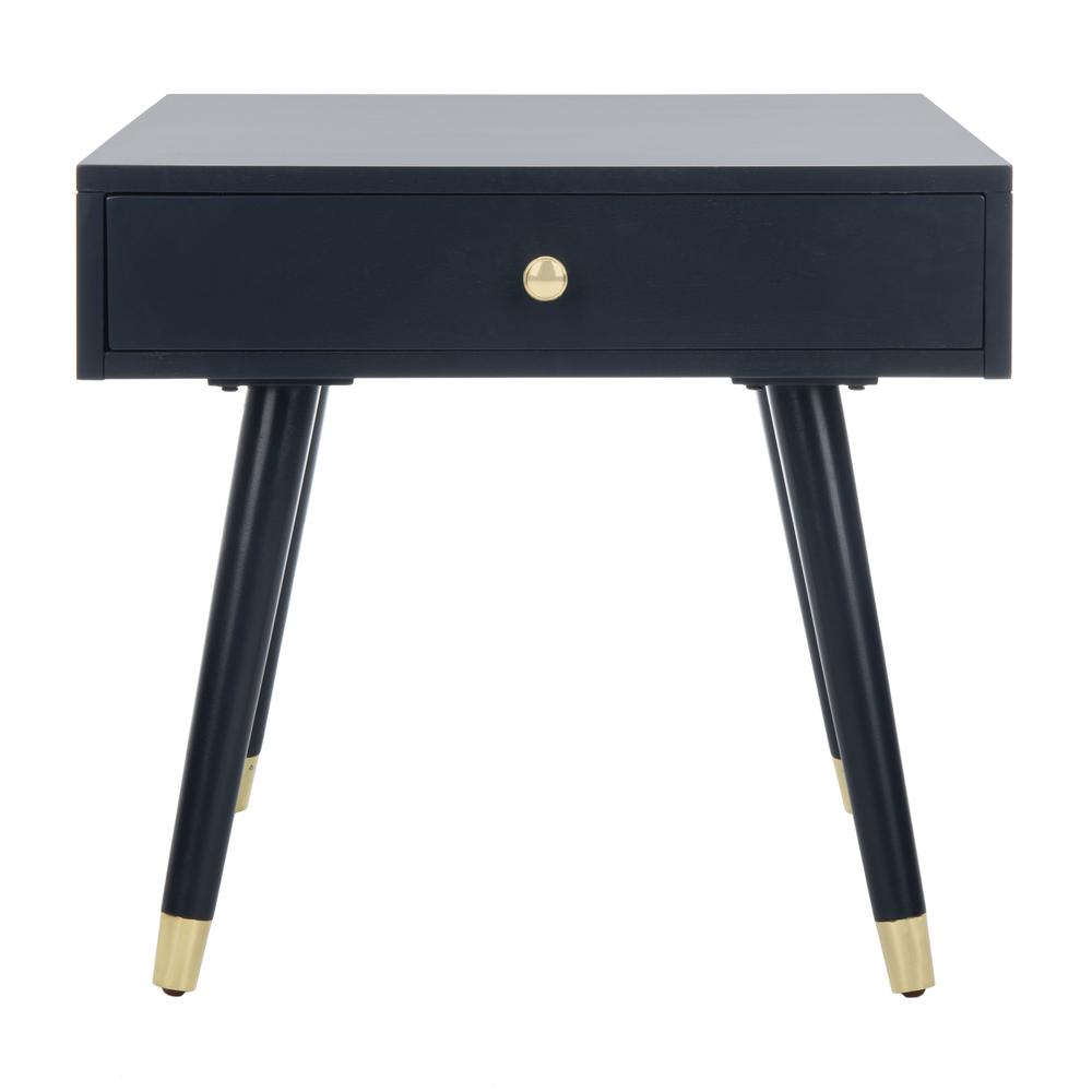 Levinson Gold Cap End Table, Navy. Picture 1