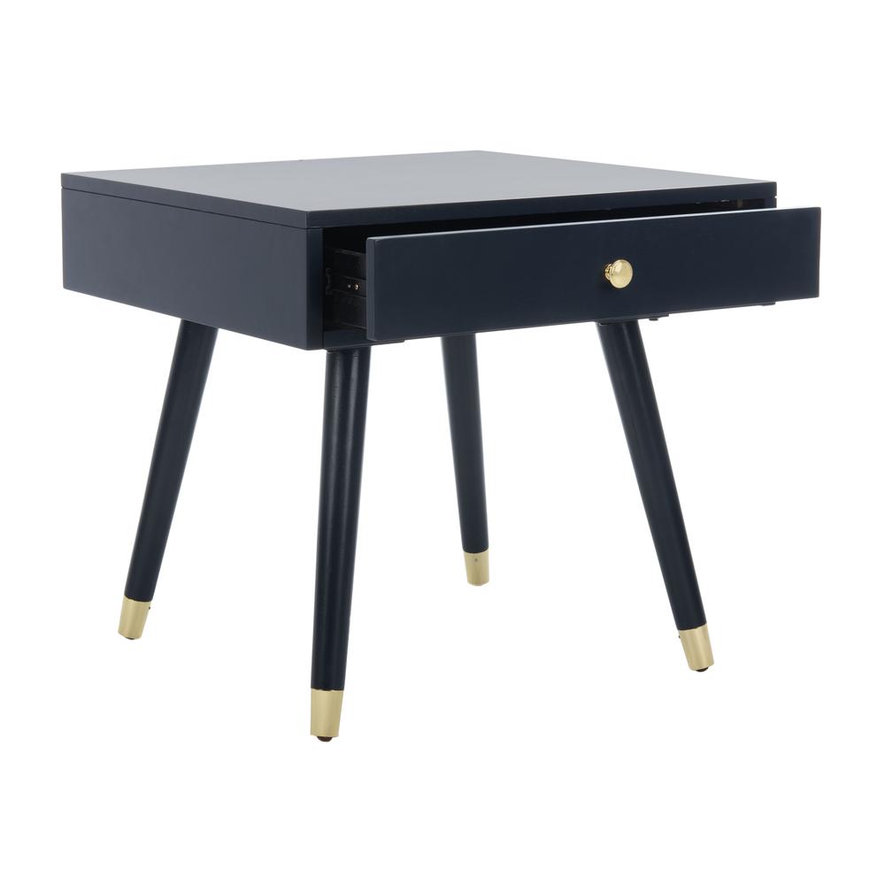 Levinson Gold Cap End Table, Navy. Picture 10