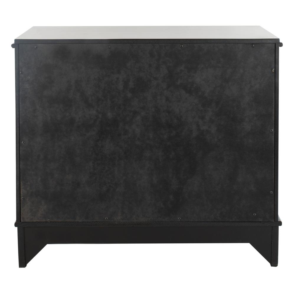Hannon 3 Drawer Contemporary Nightstand, Black. Picture 2