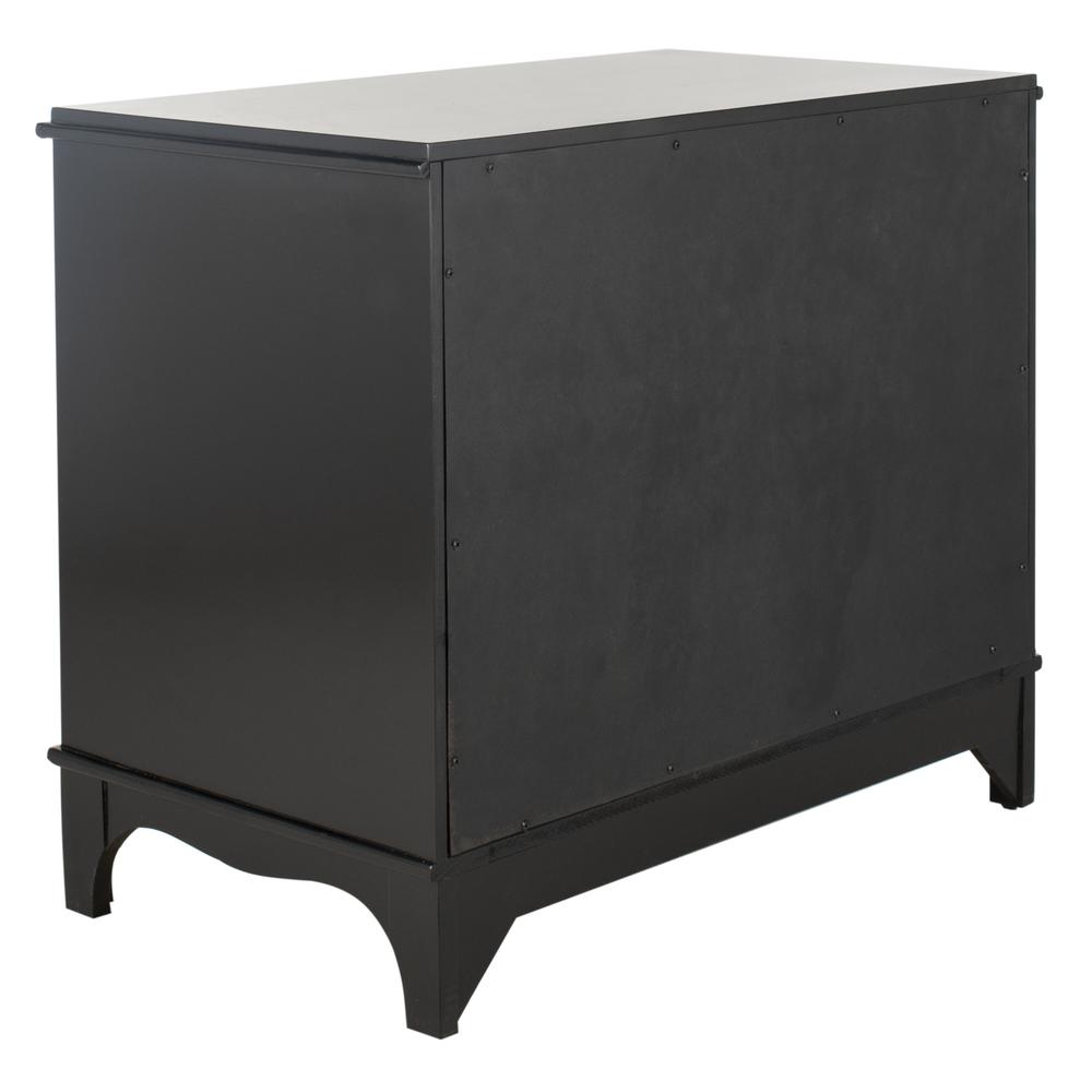 Hannon 3 Drawer Contemporary Nightstand, Black. Picture 3