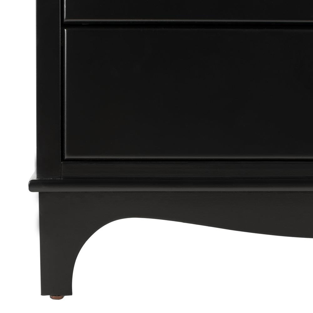 Hannon 3 Drawer Contemporary Nightstand, Black. Picture 8