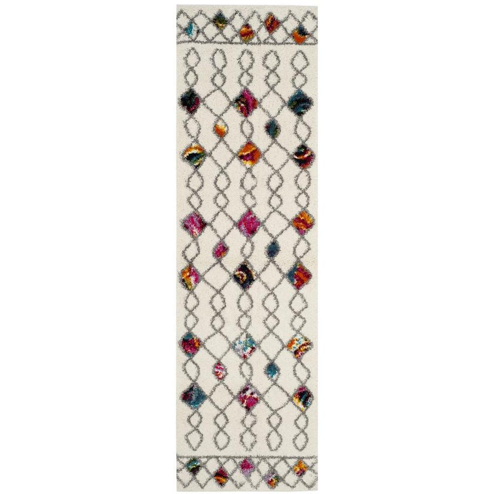 FIESTA SHAG, CREAM / MULTI, 2'-3" X 8', Area Rug, FSG361A-28. Picture 1