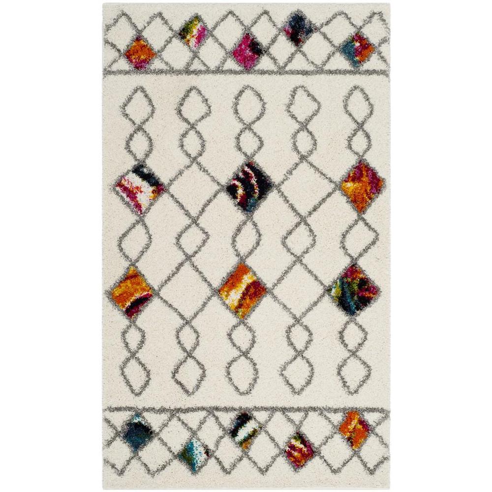 FIESTA SHAG, CREAM / MULTI, 3' X 5', Area Rug, FSG361A-3. Picture 1
